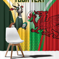 Custom South Africa And Wales Rugby Window Curtain Springboks Welsh Mascots Dynamic Version - Wonder Print Shop