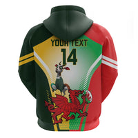 Custom South Africa And Wales Rugby Zip Hoodie Springboks Welsh Mascots Dynamic Version - Wonder Print Shop