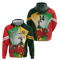 Custom South Africa And Wales Rugby Zip Hoodie Springboks Welsh Mascots Dynamic Version - Wonder Print Shop