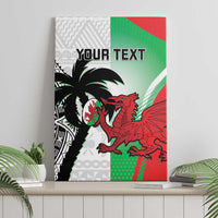 Custom Fiji And Wales Rugby Canvas Wall Art Fijian Tapa Welsh Mascots Dynamic Version - Wonder Print Shop