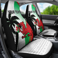 Custom Fiji And Wales Rugby Car Seat Cover Fijian Tapa Welsh Mascots Dynamic Version - Wonder Print Shop