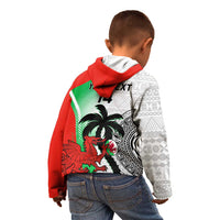 Custom Fiji And Wales Rugby Kid Hoodie Fijian Tapa Welsh Mascots Dynamic Version - Wonder Print Shop