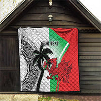 Custom Fiji And Wales Rugby Quilt Fijian Tapa Welsh Mascots Dynamic Version - Wonder Print Shop