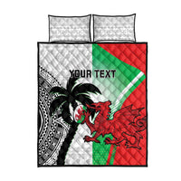 Custom Fiji And Wales Rugby Quilt Bed Set Fijian Tapa Welsh Mascots Dynamic Version - Wonder Print Shop