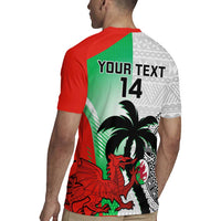 Custom Fiji And Wales Rugby Rugby Jersey Fijian Tapa Welsh Mascots Dynamic Version - Wonder Print Shop