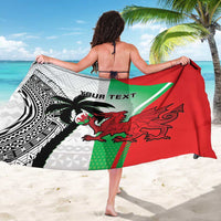 Custom Fiji And Wales Rugby Sarong Fijian Tapa Welsh Mascots Dynamic Version - Wonder Print Shop