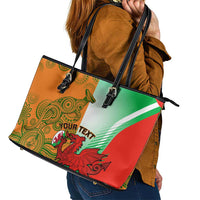 Custom Australia And Wales Rugby Leather Tote Bag Wallabies Welsh Mascots Dynamic Version - Wonder Print Shop