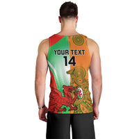Custom Australia And Wales Rugby Men Tank Top Wallabies Welsh Mascots Dynamic Version - Wonder Print Shop