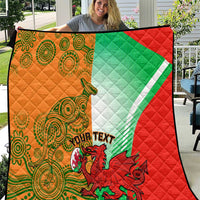 Custom Australia And Wales Rugby Quilt Wallabies Welsh Mascots Dynamic Version - Wonder Print Shop