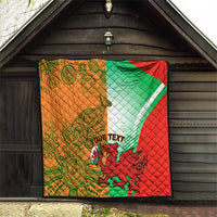 Custom Australia And Wales Rugby Quilt Wallabies Welsh Mascots Dynamic Version - Wonder Print Shop