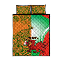 Custom Australia And Wales Rugby Quilt Bed Set Wallabies Welsh Mascots Dynamic Version - Wonder Print Shop