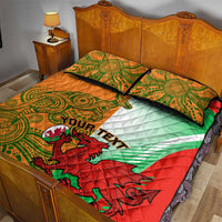 Custom Australia And Wales Rugby Quilt Bed Set Wallabies Welsh Mascots Dynamic Version - Wonder Print Shop