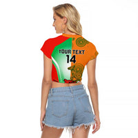Custom Australia And Wales Rugby Raglan Cropped T Shirt Wallabies Welsh Mascots Dynamic Version - Wonder Print Shop