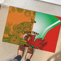 Custom Australia And Wales Rugby Rubber Doormat Wallabies Welsh Mascots Dynamic Version - Wonder Print Shop