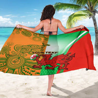 Custom Australia And Wales Rugby Sarong Wallabies Welsh Mascots Dynamic Version - Wonder Print Shop