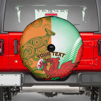 Custom Australia And Wales Rugby Spare Tire Cover Wallabies Welsh Mascots Dynamic Version - Wonder Print Shop