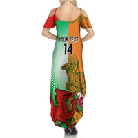 Custom Australia And Wales Rugby Summer Maxi Dress Wallabies Welsh Mascots Dynamic Version - Wonder Print Shop