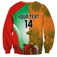 Custom Australia And Wales Rugby Sweatshirt Wallabies Welsh Mascots Dynamic Version - Wonder Print Shop