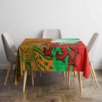 Custom Australia And Wales Rugby Tablecloth Wallabies Welsh Mascots Dynamic Version - Wonder Print Shop