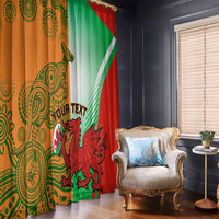 Custom Australia And Wales Rugby Window Curtain Wallabies Welsh Mascots Dynamic Version - Wonder Print Shop