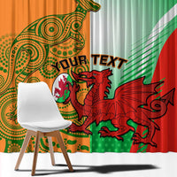 Custom Australia And Wales Rugby Window Curtain Wallabies Welsh Mascots Dynamic Version - Wonder Print Shop
