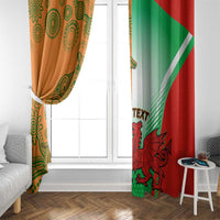 Custom Australia And Wales Rugby Window Curtain Wallabies Welsh Mascots Dynamic Version - Wonder Print Shop
