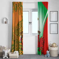 Custom Australia And Wales Rugby Window Curtain Wallabies Welsh Mascots Dynamic Version - Wonder Print Shop