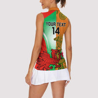 Custom Australia And Wales Rugby Women Sleeveless Polo Shirt Wallabies Welsh Mascots Dynamic Version - Wonder Print Shop