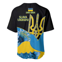 Ukraine Independence Day Baseball Jersey Slava Ukraini Ukrainian Trident With Sunflowers - Wonder Print Shop