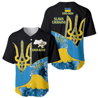 Ukraine Independence Day Baseball Jersey Slava Ukraini Ukrainian Trident With Sunflowers - Wonder Print Shop