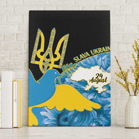 Ukraine Independence Day Canvas Wall Art Slava Ukraini Ukrainian Trident With Sunflowers - Wonder Print Shop