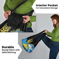 Ukraine Independence Day Grocery Bag Slava Ukraini Ukrainian Trident With Sunflowers