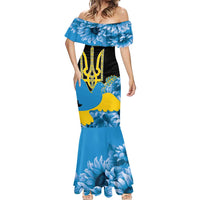 Ukraine Independence Day Mermaid Dress Slava Ukraini Ukrainian Trident With Sunflowers - Wonder Print Shop