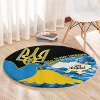 Ukraine Independence Day Round Carpet Slava Ukraini Ukrainian Trident With Sunflowers