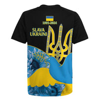 Ukraine Independence Day Rugby Jersey Slava Ukraini Ukrainian Trident With Sunflowers - Wonder Print Shop