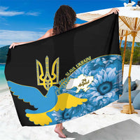 Ukraine Independence Day Sarong Slava Ukraini Ukrainian Trident With Sunflowers - Wonder Print Shop