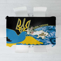 Ukraine Independence Day Tablecloth Slava Ukraini Ukrainian Trident With Sunflowers - Wonder Print Shop