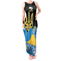 Ukraine Independence Day Tank Maxi Dress Slava Ukraini Ukrainian Trident With Sunflowers - Wonder Print Shop