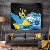 Ukraine Independence Day Tapestry Slava Ukraini Ukrainian Trident With Sunflowers - Wonder Print Shop