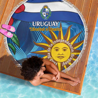 Uruguay Independence Day Beach Blanket 25 De Agosto Coat Of Arms With Ceibo - Wonder Print Shop