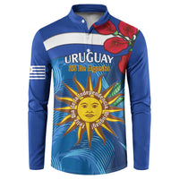 Uruguay Independence Day Button Sweatshirt 25 De Agosto Coat Of Arms With Ceibo - Wonder Print Shop
