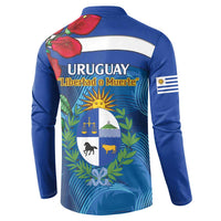 Uruguay Independence Day Button Sweatshirt 25 De Agosto Coat Of Arms With Ceibo - Wonder Print Shop