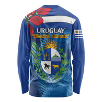 Uruguay Independence Day Long Sleeve Shirt 25 De Agosto Coat Of Arms With Ceibo - Wonder Print Shop