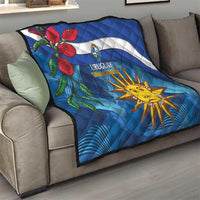 Uruguay Independence Day Quilt 25 De Agosto Coat Of Arms With Ceibo - Wonder Print Shop