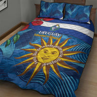 Uruguay Independence Day Quilt Bed Set 25 De Agosto Coat Of Arms With Ceibo - Wonder Print Shop