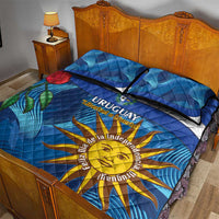 Uruguay Independence Day Quilt Bed Set 25 De Agosto Coat Of Arms With Ceibo - Wonder Print Shop