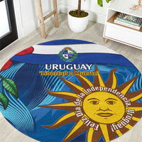 Uruguay Independence Day Round Carpet 25 De Agosto Coat Of Arms With Ceibo
