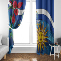 Uruguay Independence Day Window Curtain 25 De Agosto Coat Of Arms With Ceibo - Wonder Print Shop