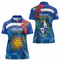 Uruguay Independence Day Women Polo Shirt 25 De Agosto Coat Of Arms With Ceibo - Wonder Print Shop