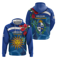 Uruguay Independence Day Zip Hoodie 25 De Agosto Coat Of Arms With Ceibo - Wonder Print Shop